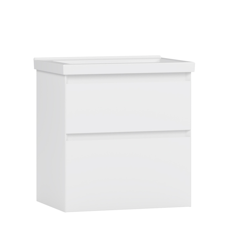 Тумба Киото подвесная 60, белый глянцевый с умывальнком