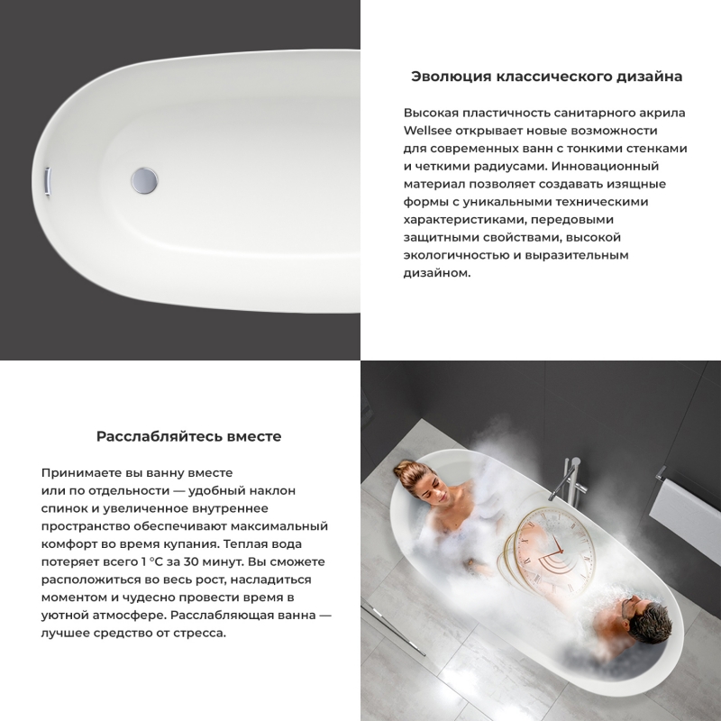 Акриловая ванна в наборе 4 в 1 Wellsee Paradise Story