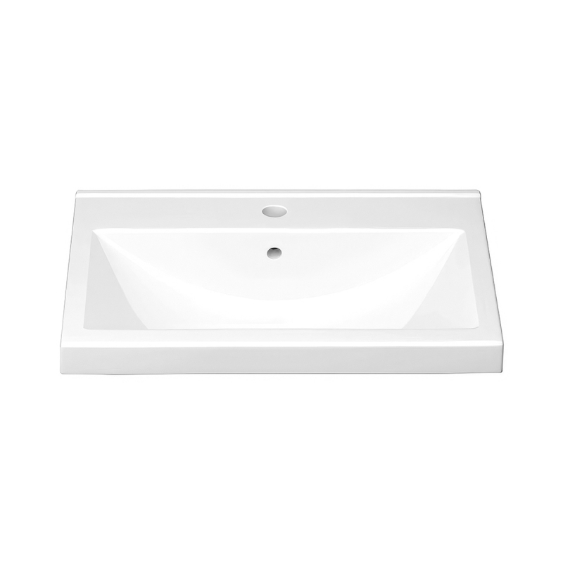 Тумба Киото подвесная 60, белый глянцевый с умывальнком