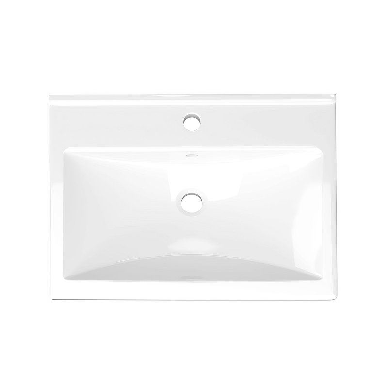 Тумба Киото подвесная 60, белый глянцевый с умывальнком