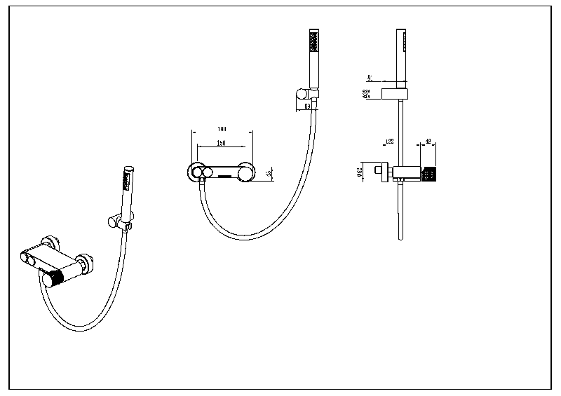 Смеситель STICK для ванны Bohema c ручкой TOUCH матовое золото