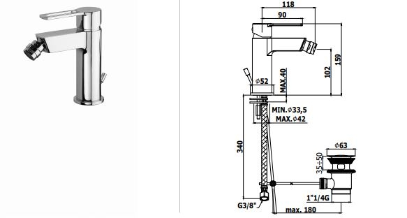 Paffoni Ringo Смеситель для биде с авт.д/к 1 1/4", белый мат