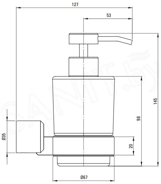 Дозатор для жидкого мыла Deante Arnika Titanium