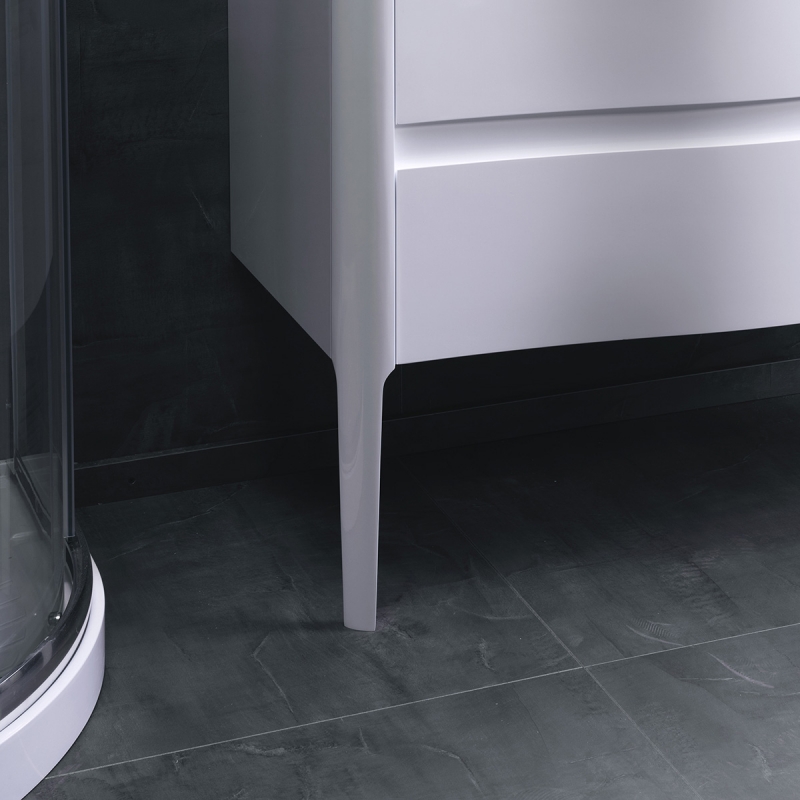 ТУМБА С УМЫВАЛЬНИКОМ АНЖЕЛО БЕЛЫЙ ГЛЯНЦЕВЫЙ 110см