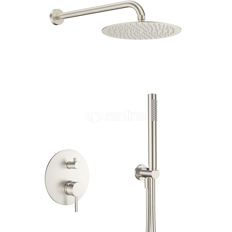 Душевая система AQUAme Siena Slim 002-2, встраиваемая, на 2 режима, с внутренней частью нержавеющая сталь