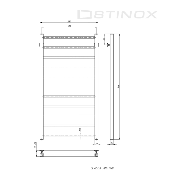 Полотенцесушитель Stinox Classic белый матовый