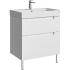Комплект напольной тумбы Aqwella Vancouver 70x46 см, белый с умывальником Грэмми 70