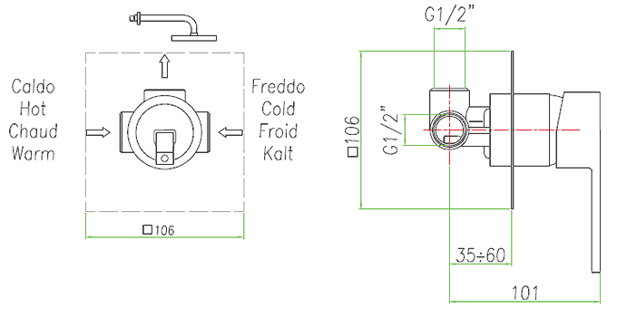 Смеситель псевдобиде Fiore Kube