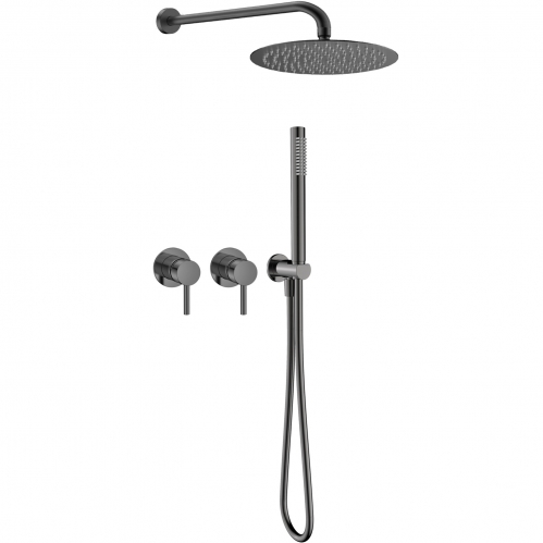 Душевая система AQUAme Siena Slim, скрытого монтажа, графит