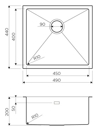 Мойка из н/с OMOIKIRI Taki 49-U/IF-LG нерж/светлое золото