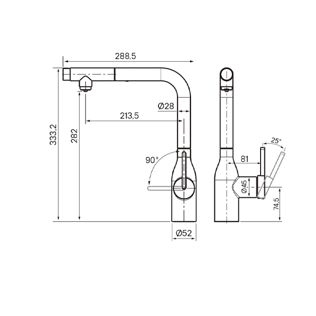 Смеситель PAULMARK VIPER  (вороненая сталь/беретта)