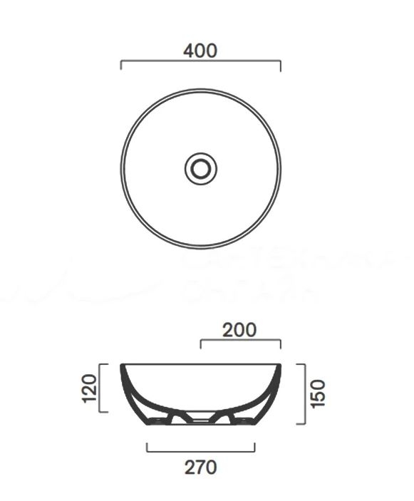 Накладная раковина Catalano Green  45*45 см