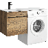 Подвесная тумба под стиральную машину с умывальником 115 см в цвете балтийский дуб