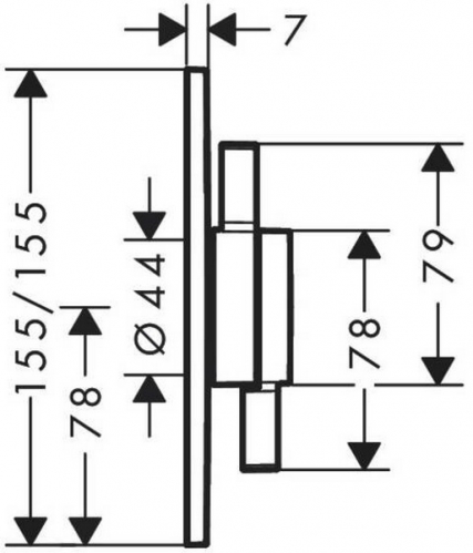 Смеситель для душа скрытого монтажа Hansgrohe DuoTurn E, внешняя часть