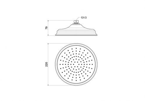 Верхний душ 220 мм AQUATEK  Классик