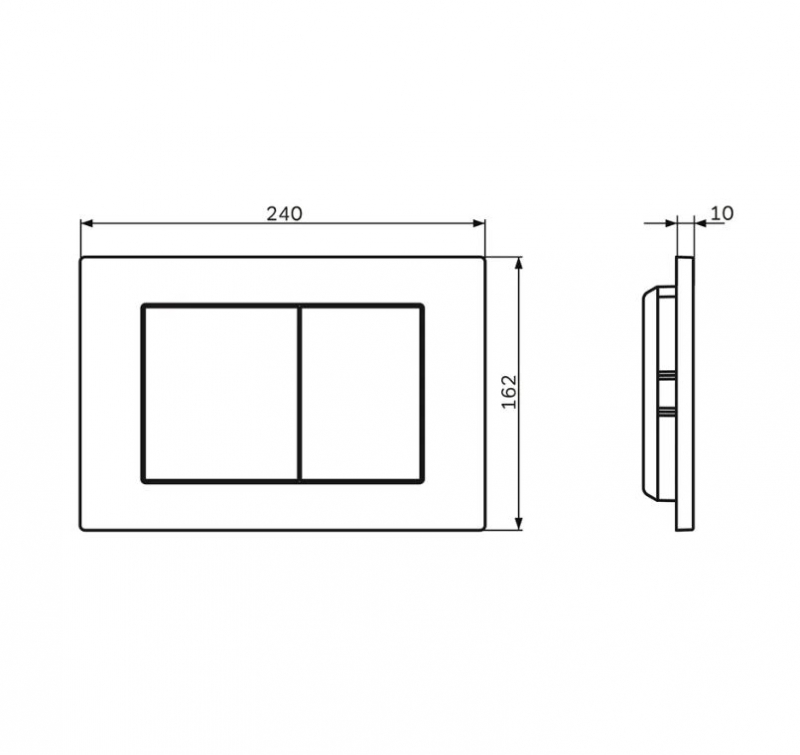 Кнопка смыва AM.PM PrimeFit S пластик белый глянцевый