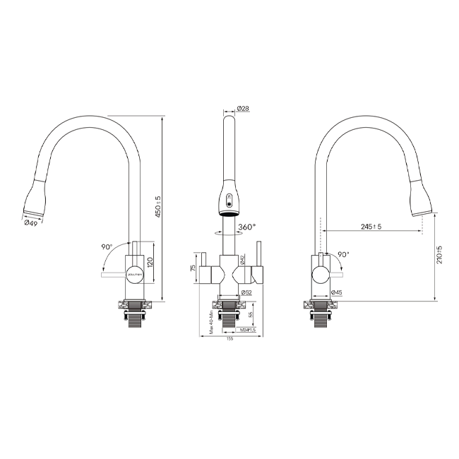Смеситель PAULMARK LANGE  (бронза)