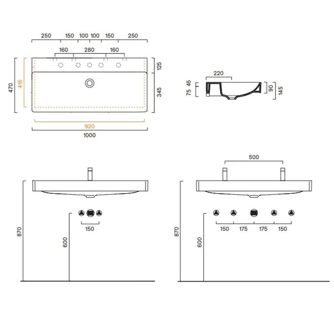 Умывальник Catalano Green 100х47