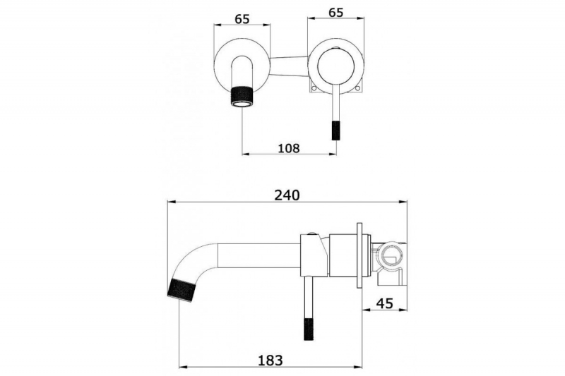 Смеситель  для умывальника Vieir в цвете графит