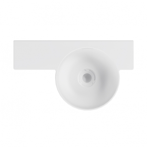 УМЫВАЛЬНИК АВРОРА 550, БЕЛЫЙ МАТОВЫЙ SOLID SURFACE