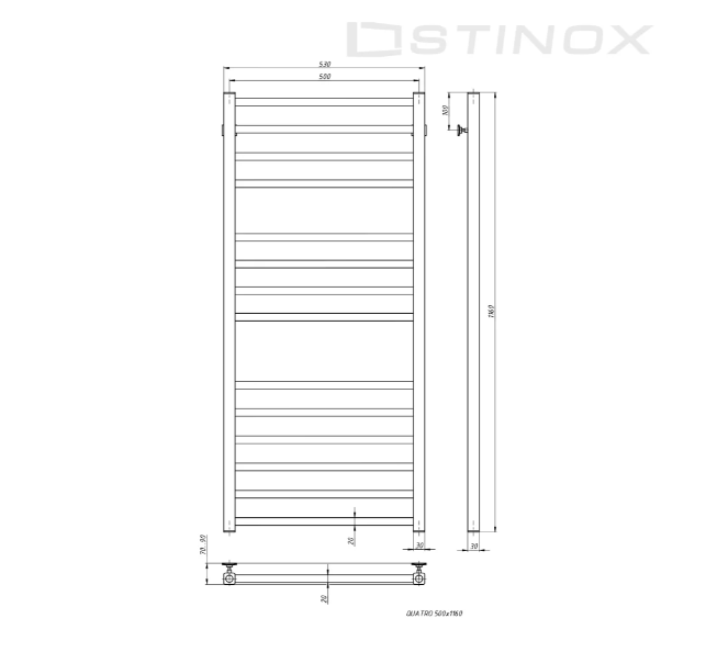 Полотенцесушитель водяной Stinox Quatro хром