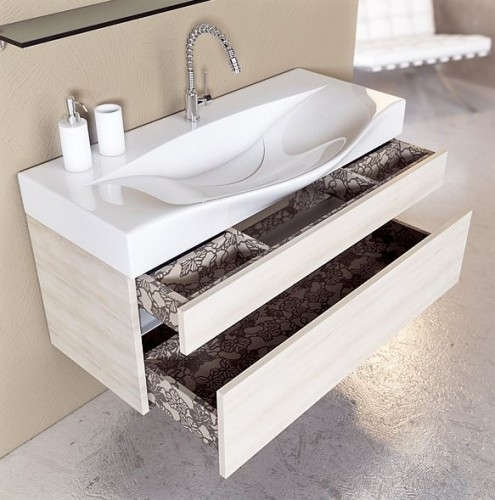 "Бергамо" Тумба с умывальником Bergamo 100*50 подвесная