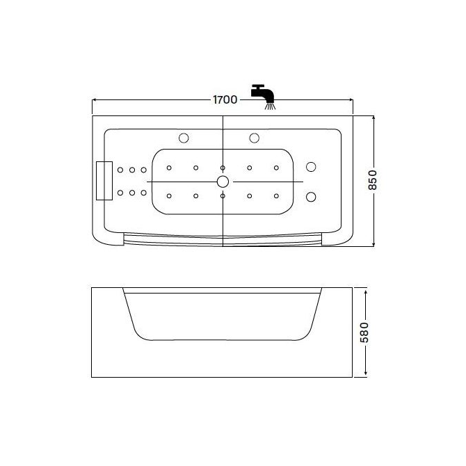 Гидромассажная акриловая ванна Wellis Rhone E-Drive