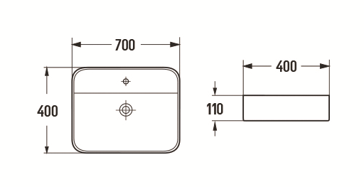Умывальник CeramaLux 70*40*11