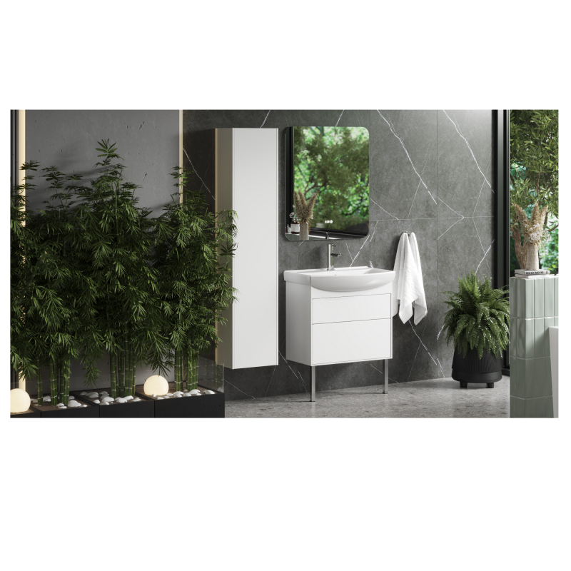 Тумба с умывальником Белюкс Клермонт Н 60-02, белый глянец