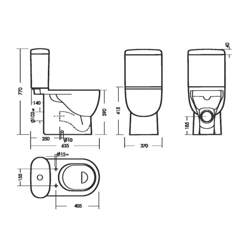 Унитаз-компакт Art Comfort белый  с сиденьем в комплекте 37*64