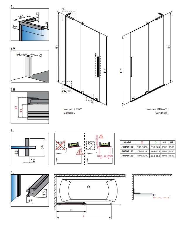 Душевая шторка Furo SL  PND II графит