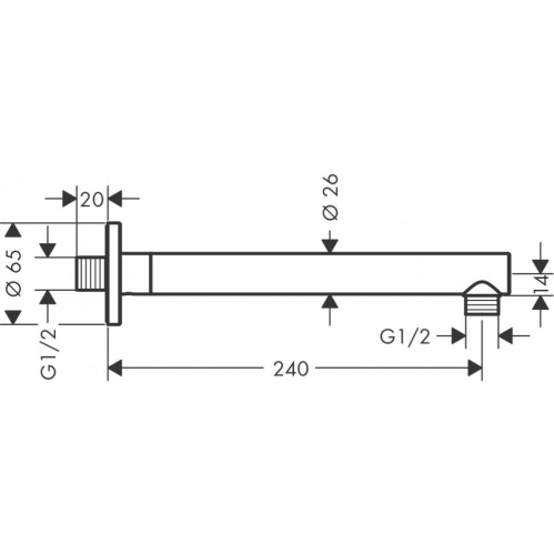 Душевой держатель Hansgrohe Vernis Blend, 24 см, хром