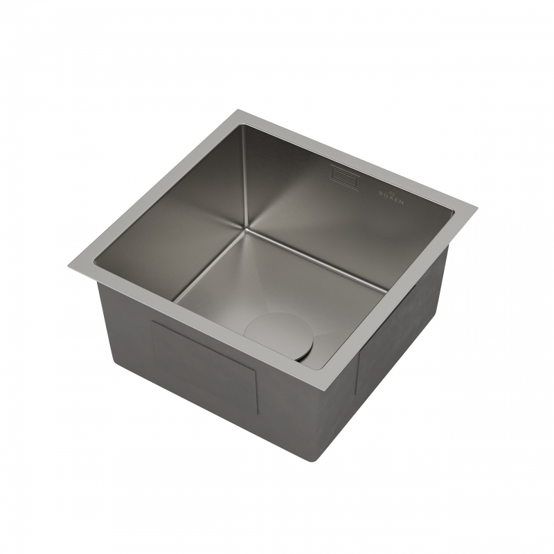 Кухонная мойка Roxen Uno 44 см  под столешницу с ролл-матом и дозатором