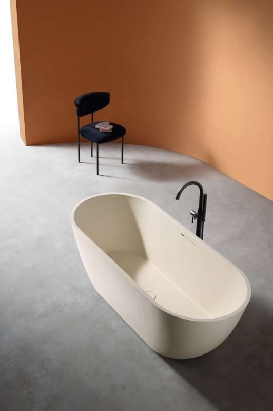 Ванна из искусственного камня ABBER Frankfurt светло-бежевая матовая 170*75