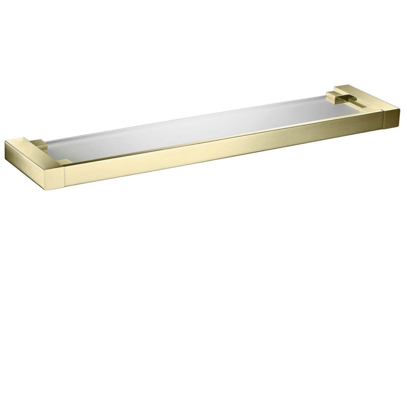 Полка в ванную стеклянная Timo Selene золото брашированное