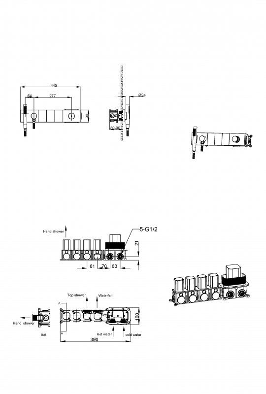 Смеситель Boheme  ZODIAC с ручным душем , графит