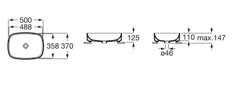 Умывальник Roca Ona 50*37*12,5 белая