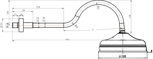 Верхний душ Boheme Medici 20*20 бронза