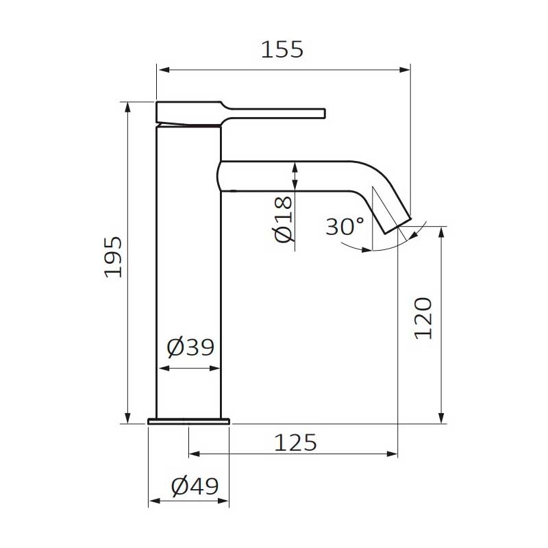 Смеситель для раковины GRB Time, цвет - хром