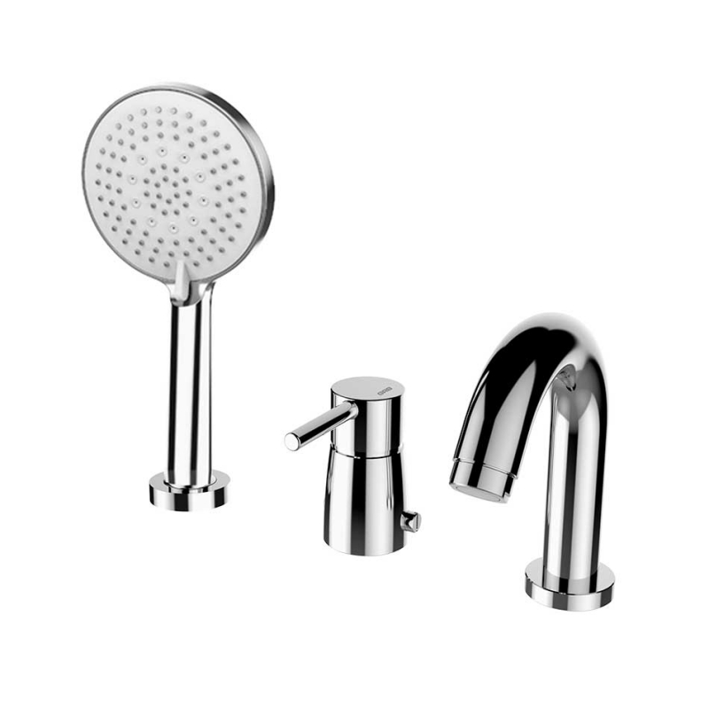 Смеситель на борт ванны GRB Time цвет - хром, с душевым гарнитуром