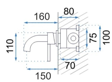 Смеситель для умывальника Rea Lungo Gold matt матовое золото