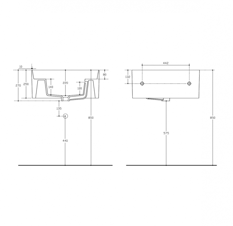 Galassia Meg11 Универсальная раковина на 60 см