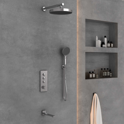 Душевая система Vincea Inspire с термостатом графит 