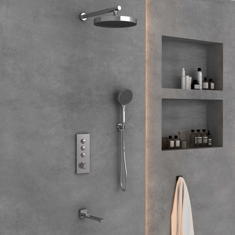 Душевая система Vincea Inspire с термостатом графит 