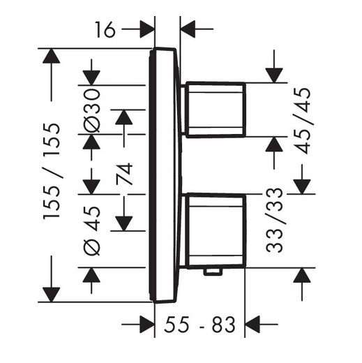 Душевая система скрытого монтажа с термостатом Hansgrohe Croma Select E/Ecostat