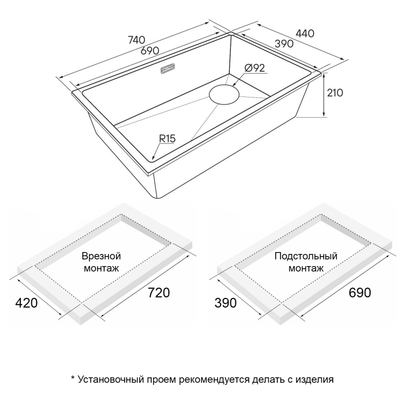 Кухонная мойка Paulmark Lumi белый