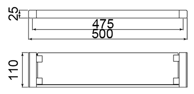 Полка в ванную стеклянная Timo Selene золото брашированное