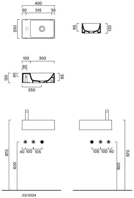Умывальник Catalano Premium 40x23 белый