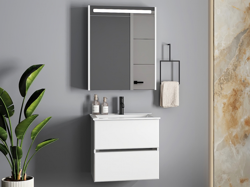 ТУМБА Belux ТОСКАНА НП 70 C УМЫВАЛЬНИКОМ "КЕРАМИН" БЕРГАМО НОВА 70 БЕЛЫЙ 