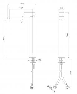 Смеситель для раковины Cezares PRIZMA высокий
